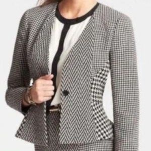 VINTAGE Ann Taylor Houndstooth Blazer with Peplum, Size 2